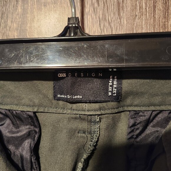 ASOS Design Slim fit chinos in Olive Green/Khaki - Picture 4 of 8